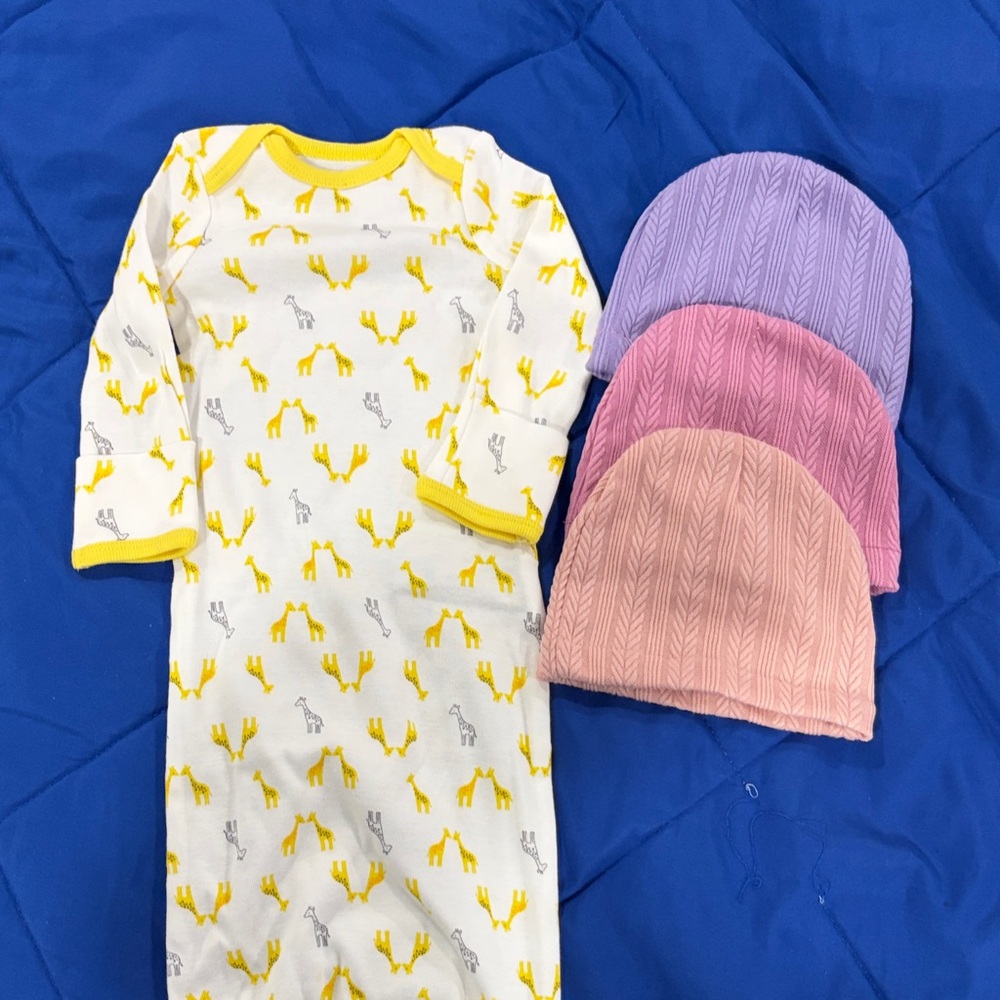 Carter's Yellow Giraffe Sleep Sack with Colorful Hats